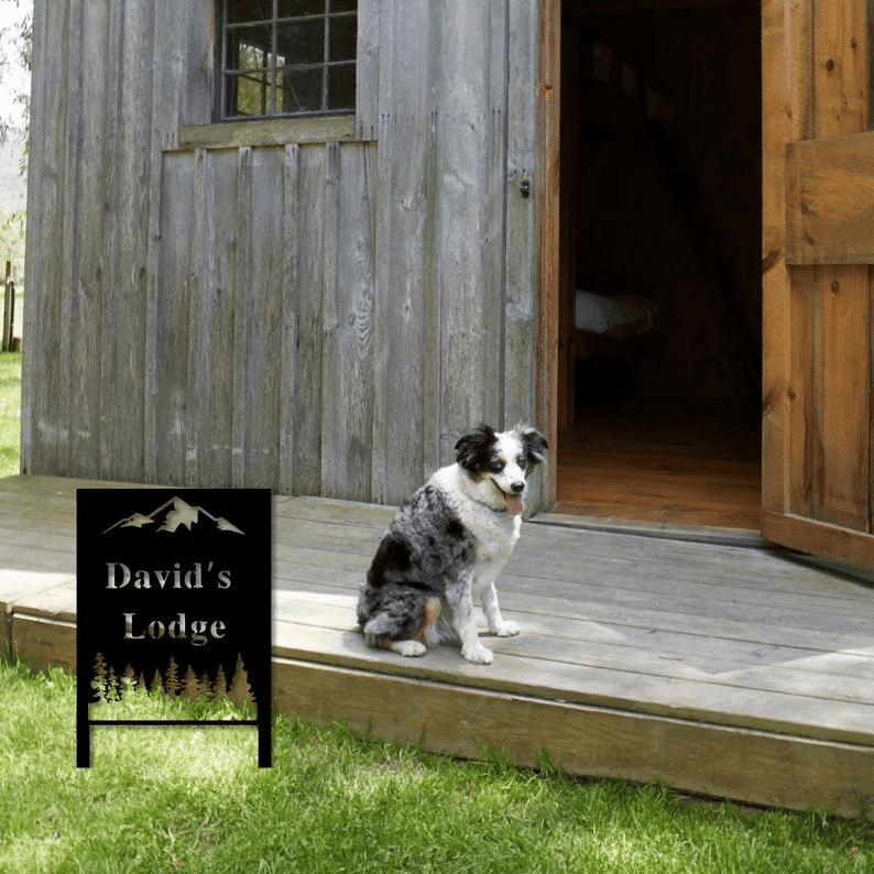 Custom Cabin Sign Metal Address Sign Mountain Home Sign Outdoor Family Name Sign Outdoor Decor Metal Sign Personalized