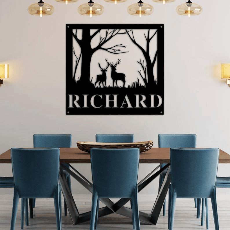 Deer Wall Signmetal Deer Custom Sign Metal Welcome Sign Deer Sign Deerdadgift For Daddeer Huntingchristmascyber Monday