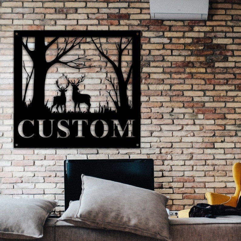 Deer Wall Signmetal Deer Custom Sign Metal Welcome Sign Deer Sign Deerdadgift For Daddeer Huntingchristmascyber Monday