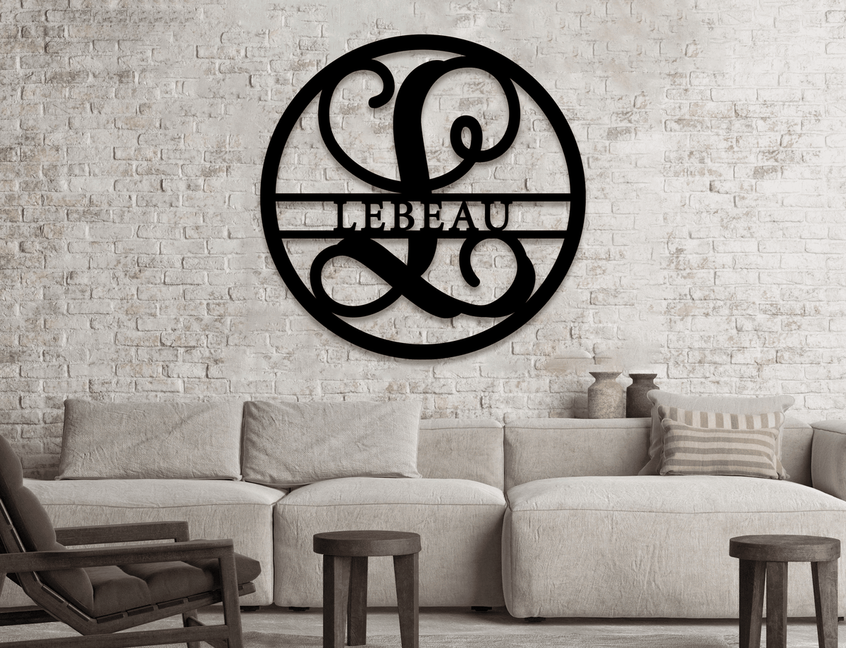 Custom Metal Name Sign Split Letter Last Name Sign Monogram Name Sign Housewarming Gift Wedding Gift Metal Sign Wall Art