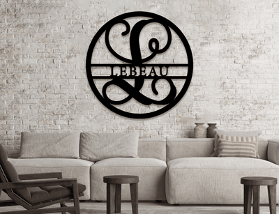Custom Metal Name Sign Split Letter Last Name Sign Monogram Name Sign Housewarming Gift Wedding Gift Metal Sign Wall Art