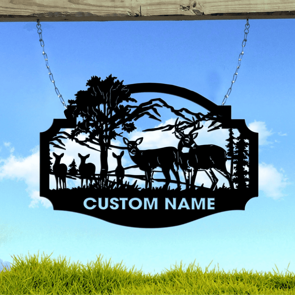 Deer Hunting Metal Sign Whitetails Name Metal Wall Deer Camp Sign Hunter Gift Deer Antler Name Sign Father's Day Gift