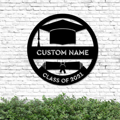 Custom Name Graduation Metal Sign Door Hanger Graduation Sign Gift Wreath Sign Graduation Cap Wreath Sign Gift For Her