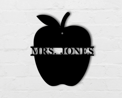 Custom Teacher Name Sign Personalized Apple Sign Back To School Gift Teacher Gift