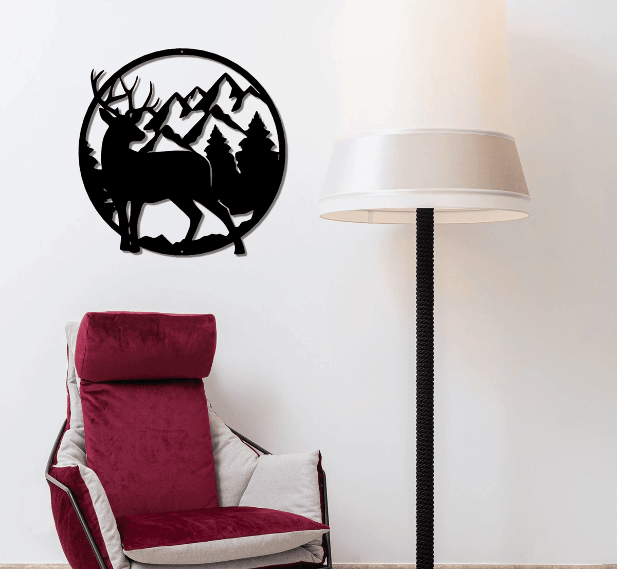 Deer Metal Wall Art Buck Wall Decor Metal Cutout Deer Wall Art Scenic Deer Art 8 Point Buck Decor Hunting Room Wall