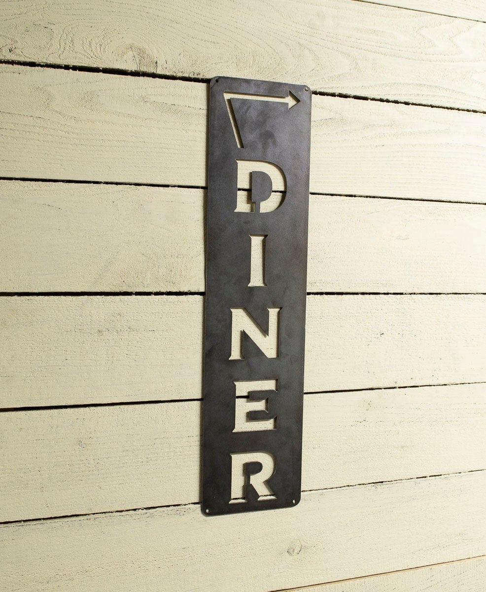 Diner Vertical Sign Arrow Metal Sign Left Or Right Facing Kitchen Decor Cooking Farmhouse Cook Gift Kitchen Wall Art