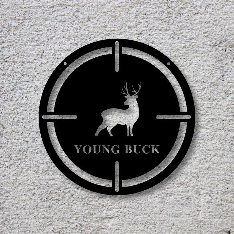 Deer Sign Metal Name Buck Sign Gift For Hunter Hunting Camp Decor Christmas Gift For Him Deer Antler Decor Buck Hunter