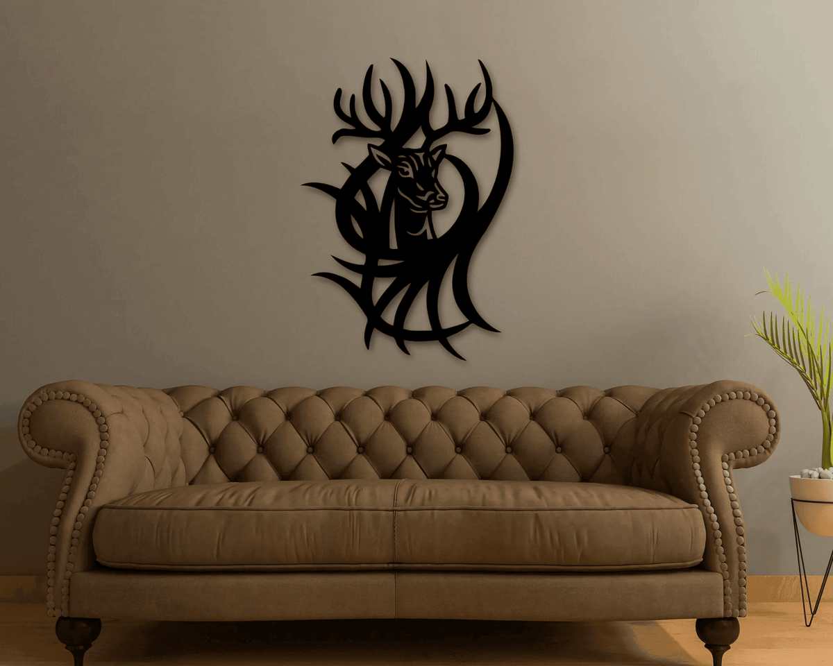 Deer Metal Sign Deer Decor Deer Head Sign Deer Hunting Sign Antler Sign Deer Antler Sign Hunters Gift Hunting Decor Deer