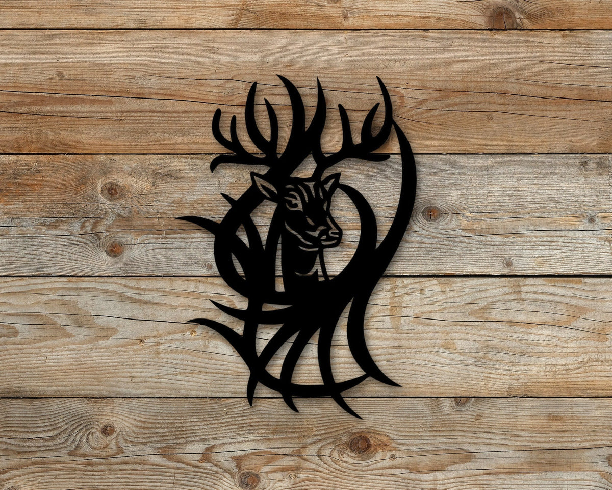 Deer Metal Sign Deer Decor Deer Head Sign Deer Hunting Sign Antler Sign Deer Antler Sign Hunters Gift Hunting Decor Deer
