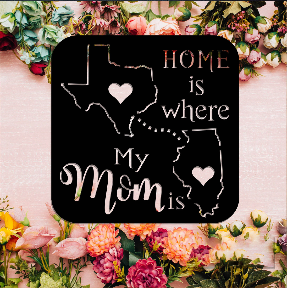 Mothers Day Present Metal Sign Home Is Where My Mom Is Mothers Day Mom Gift Best Mom Gifts Metal Sign Wall Art Mothers