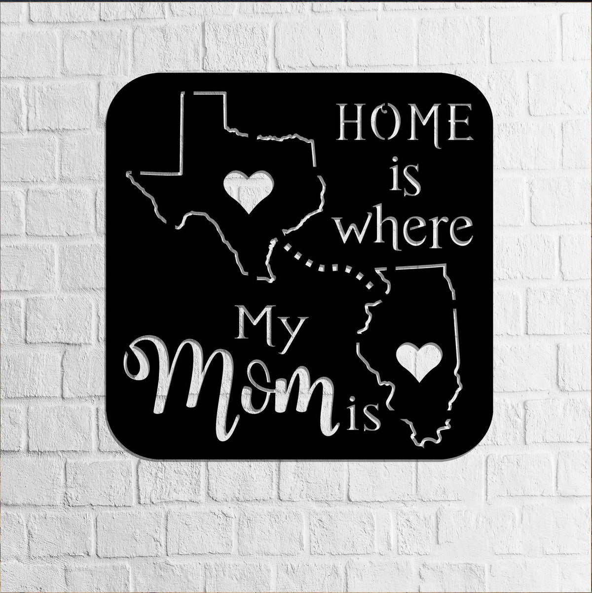 Mothers Day Present Metal Sign Home Is Where My Mom Is Mothers Day Mom Gift Best Mom Gifts Metal Sign Wall Art Mothers