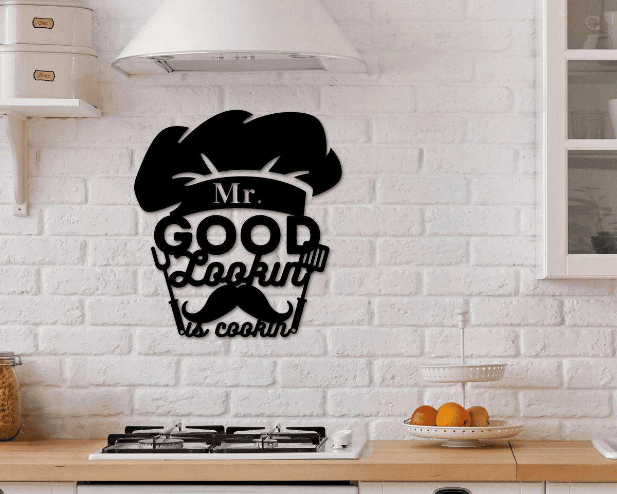 Mr Good Lookin Is Cooking Sign Fathers Day Gift Gift For Dad Sign For Dad Cooking Sign Chef Sign Bbq Sign Husband Sign
