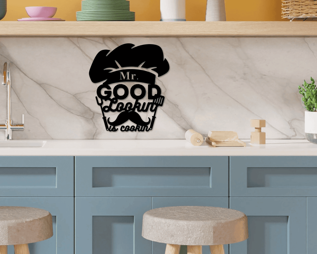 Mr Good Lookin Is Cooking Sign Fathers Day Gift Gift For Dad Sign For Dad Cooking Sign Chef Sign Bbq Sign Husband Sign
