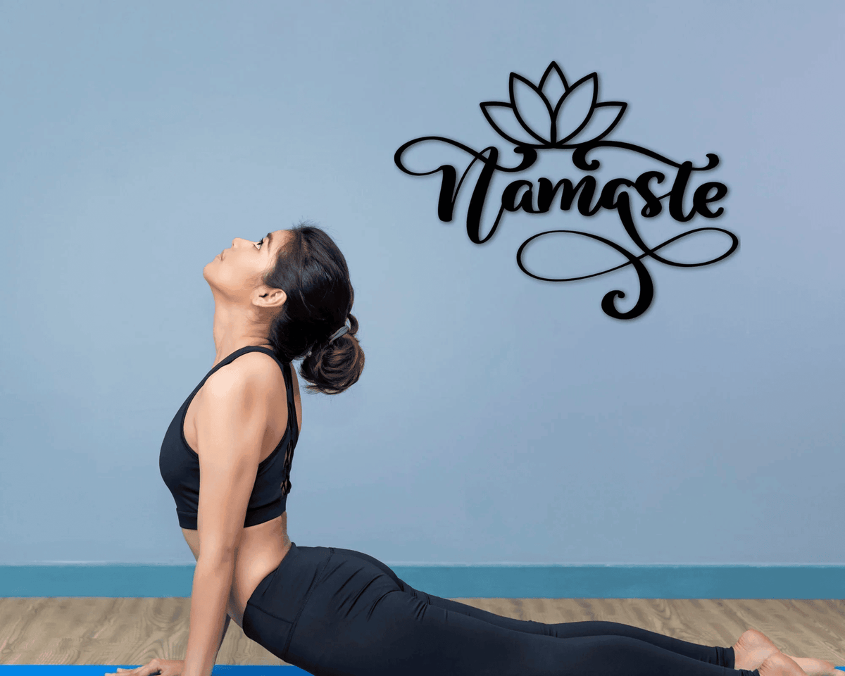 Namaste Metal Wall Sign Namaste Wall Art Meditation Wall Art Lotus Flower Metal Wall Art Yoga Studio Decor Yoga Decor