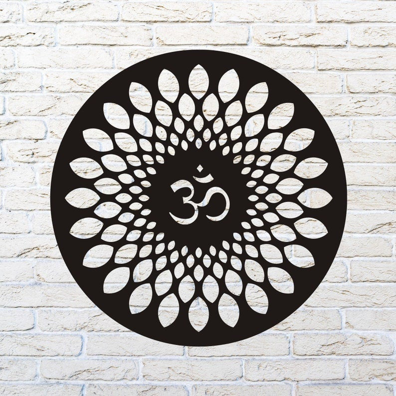Om Metal Wall Art Yoga Metal Wall Decor Om Sign Yoga Studio Wall Art Housewarming Gift House Gift Office Wall Art Home