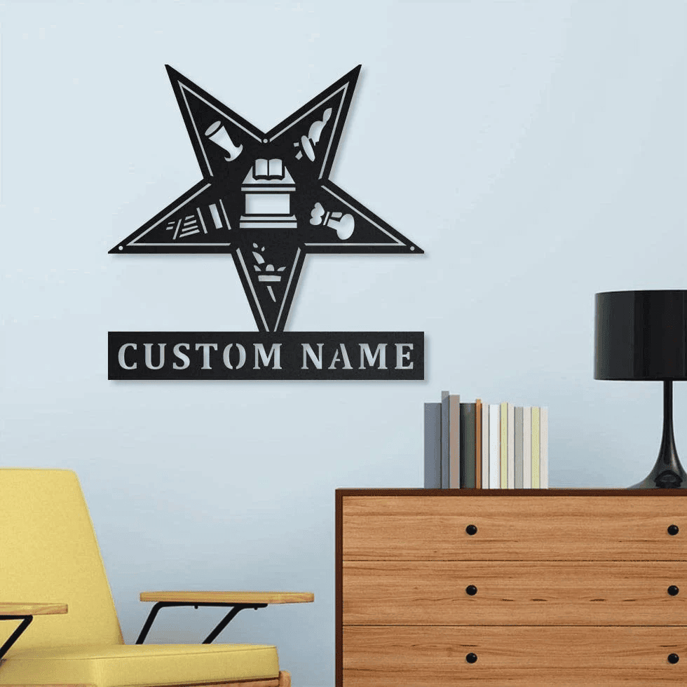 Order Of The Eastern Star Masonic Metal Wall Decor Metal Mason SignFarmhouse Decor Housewarming Outdoor Metal Sign