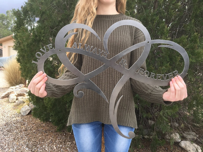 Personalized Infinity Heart Metal Sign Love Always And Forever Sign Metal Infinity Symbol Wedding Gifts 2023