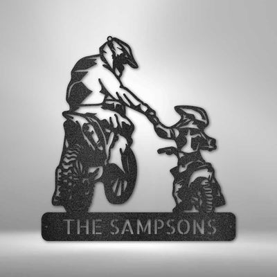 Personalized Father And Son Motocross Monogram Metal Wall Sign Father's Day Motorcycle Metal Sign Brother Motocross