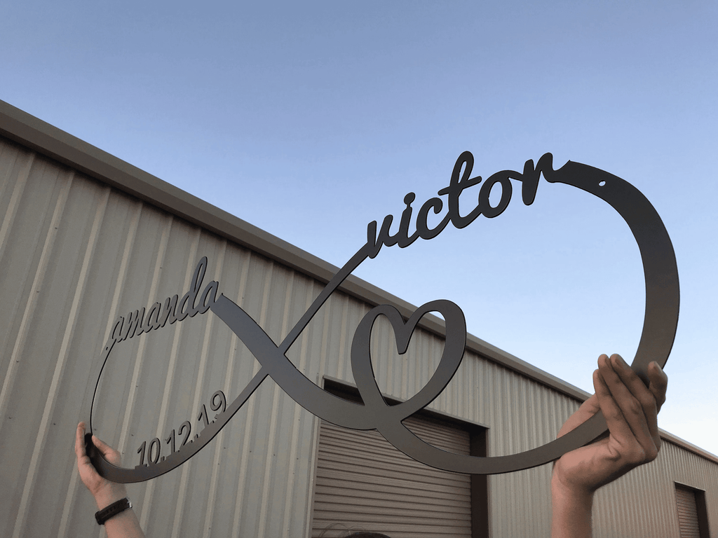 Personalized Infinity Metal Sign Infinity Sign Custom Family Sign Metal Infinity Symbol Wedding Gifts