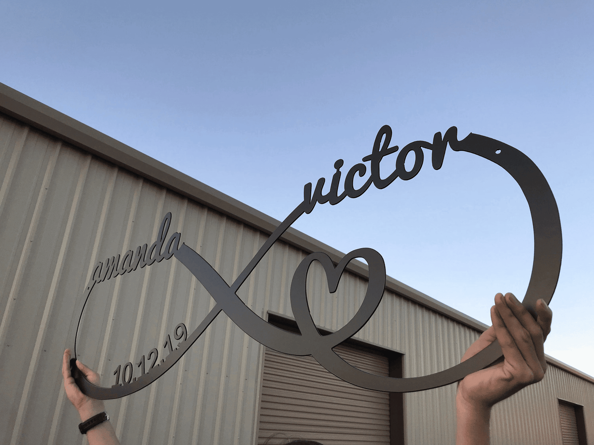 Personalized Infinity Metal Sign Infinity Sign Custom Family Sign Metal Infinity Symbol Wedding Gifts