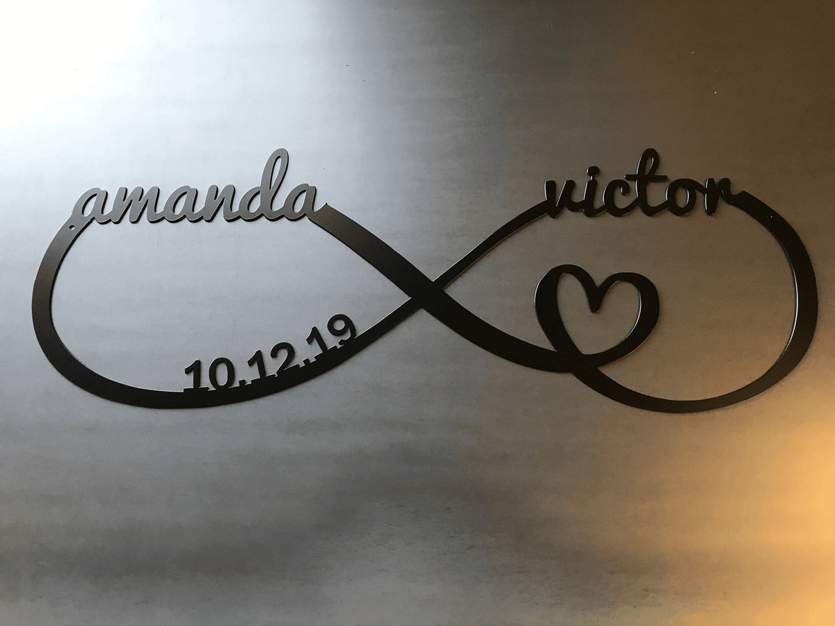 Personalized Infinity Metal Sign Infinity Sign Custom Family Sign Metal Infinity Symbol Wedding Gifts