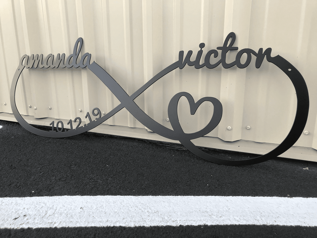 Personalized Infinity Metal Sign Infinity Sign Custom Family Sign Metal Infinity Symbol Wedding Gifts