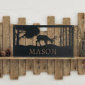 Personalized Deer Scene Metal Sign Family Name Sign Housewarming Gift Personalized Metal Wall Art