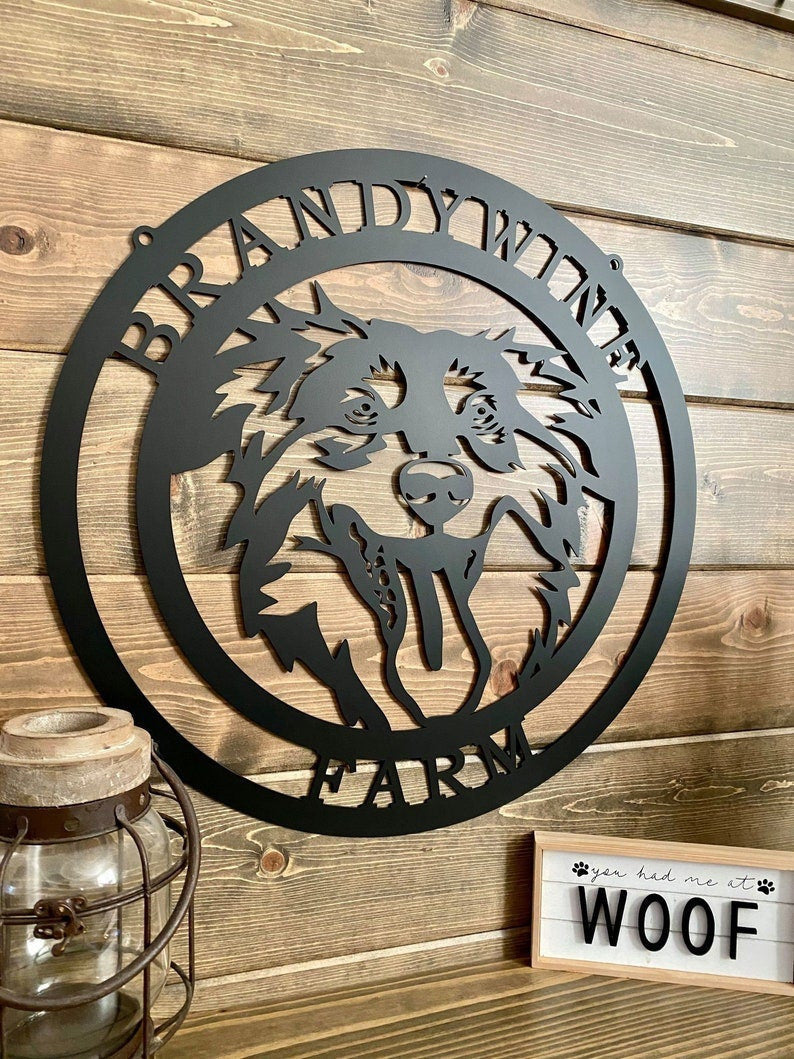 Personalized English Shepherd Dog Sign Outdoor Sign Personalized Custom Signfamily Name Sign Metal Sign More Than 100