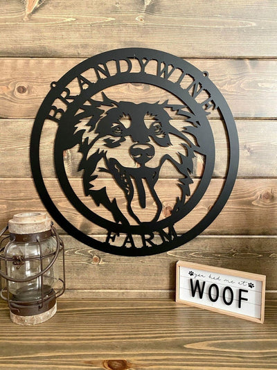 Personalized English Shepherd Dog Sign Outdoor Sign Personalized Custom Signfamily Name Sign Metal Sign More Than 100