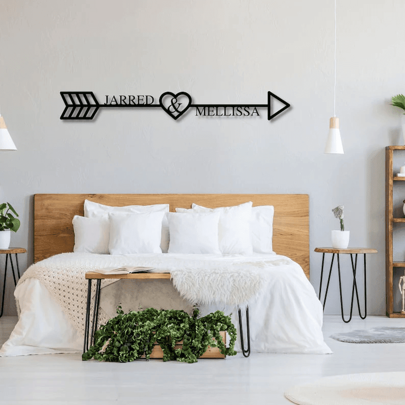 Personalized Metal couple Sign Anniversary Gift Newly Engaged Gift Custom Metal Sign Metal Wall Art Housewarming