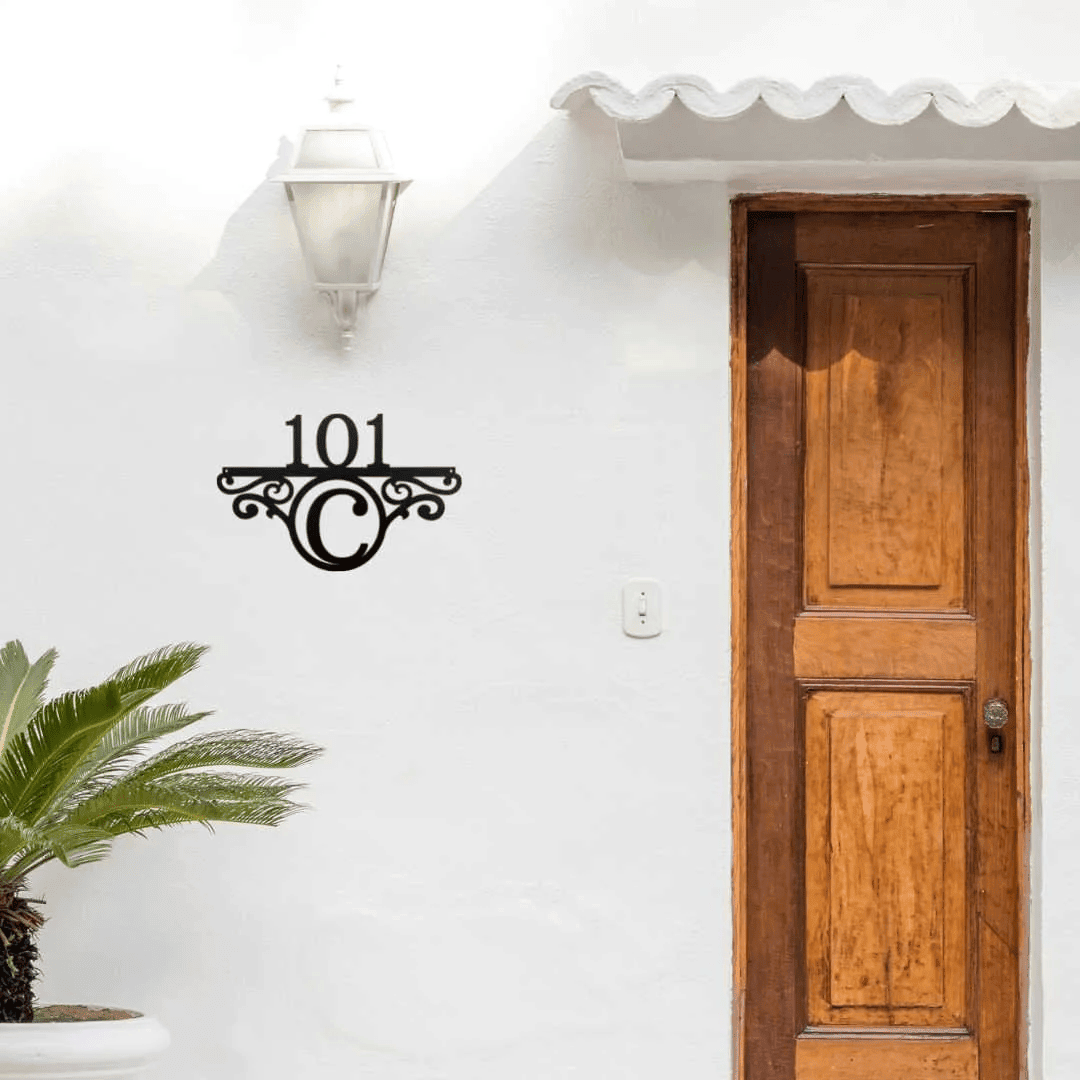 Personalized Initial Address Monogram Metal Wall Sign Housewarming Gift New Home Owner Gift Idea