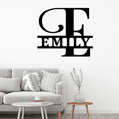 Personalized Family Name Metal Art Cut to Order Name Sign Closing Gift Metal Monogram Housewarming Wedding