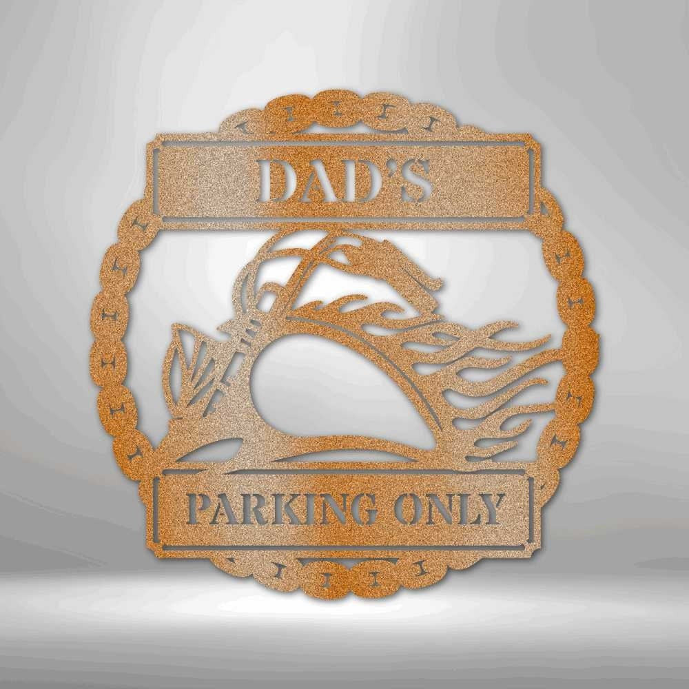 Personalized Hog Parking Metal Wall Plaque Biker Parking Sign Housewarming Gift Idea Idea For Dad