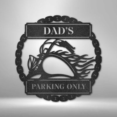 Personalized Hog Parking Metal Wall Plaque Biker Parking Sign Housewarming Gift Idea Idea For Dad