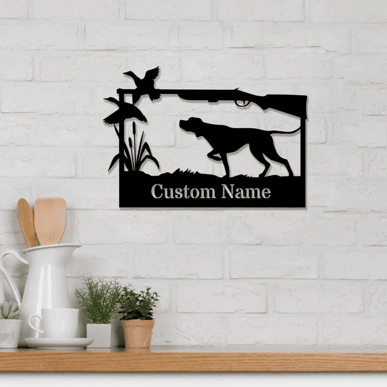 Personalized Hunting Dog Metal Sign Hunting Lovers Metal Sign Gift For Dads Metal Dog Sign With Hunting Gift For Him
