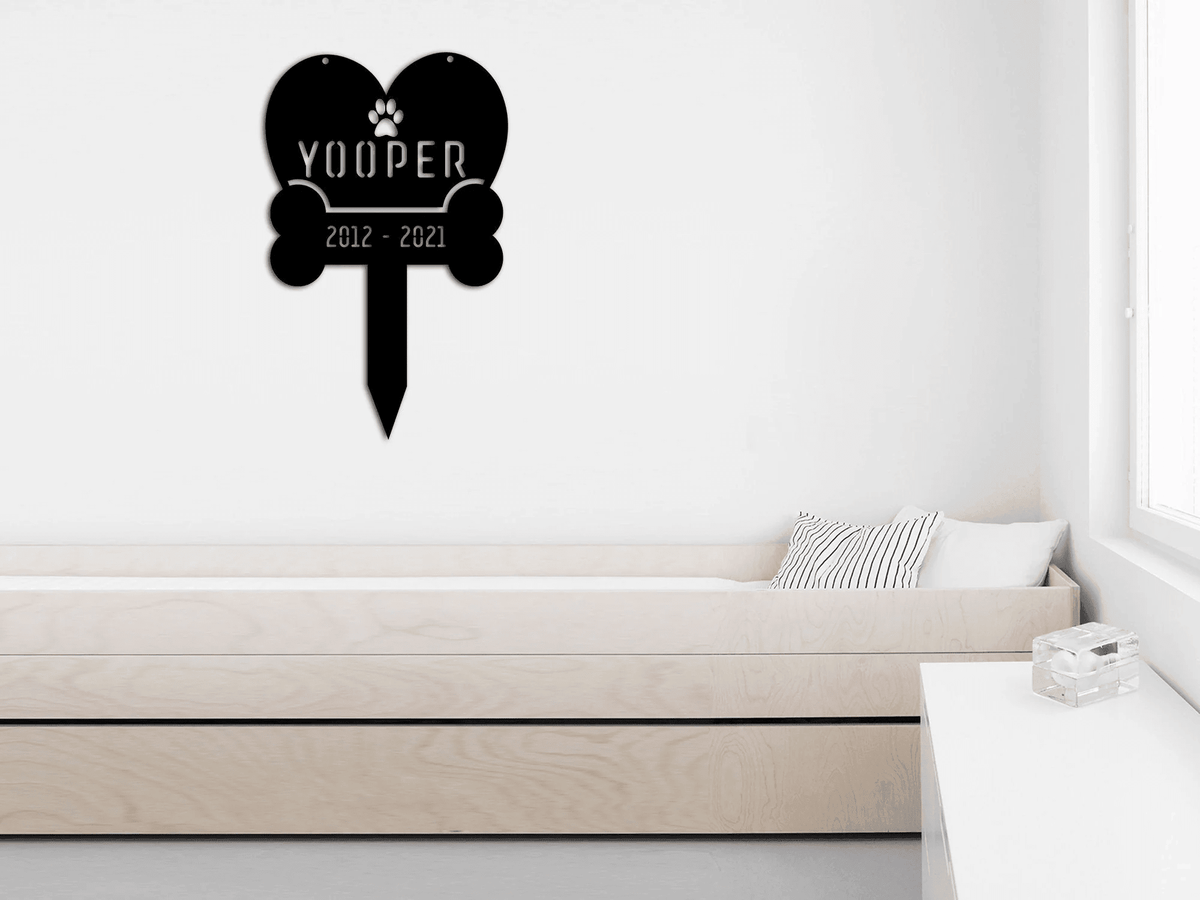 Pet Memorial Metal Garden Stake Dog Cat Memorial Yard Sign Pet Loss Gift Dog Garden Sign Dog Memorial Markerbone Paw