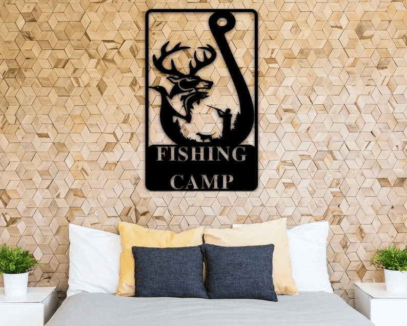Personalized Wildlife Metal Wall Sign Fishing Camp Hunting Sign Welcome Sign Deer Sign Deer Bass Custom Sign Hunting