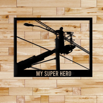Personalized Power Lineman Metal Wall Custom Lineman Last Name Decor Retirement Lineman Gift Electrician Wall Art Decor