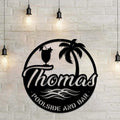 Personalized Poolside And Bar Metal Wall Custom Family Name Poolside Paradise Metal Wall Metal Swimming Pool Sign Pool