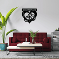 Personalized Wedding Decor Customized Metal Wedding Rings Decoration Last Name Sign Year Married Wall Art Couples
