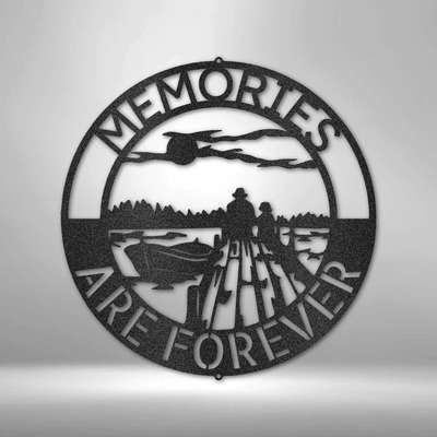 Round Family Bonding Personalized Metal Monogram Sign Memory Lake Metal Sign Wedding Gift Family Last Name Sign Outdoor