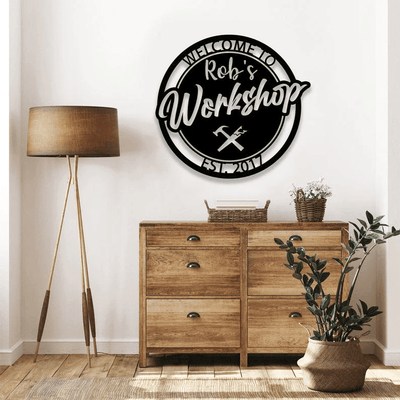 Personalized Metal Garage Wall Dad Workshop Metal Wall Art Man Cave Decor Mechanic Metal Sign Gift For Him Housewarming