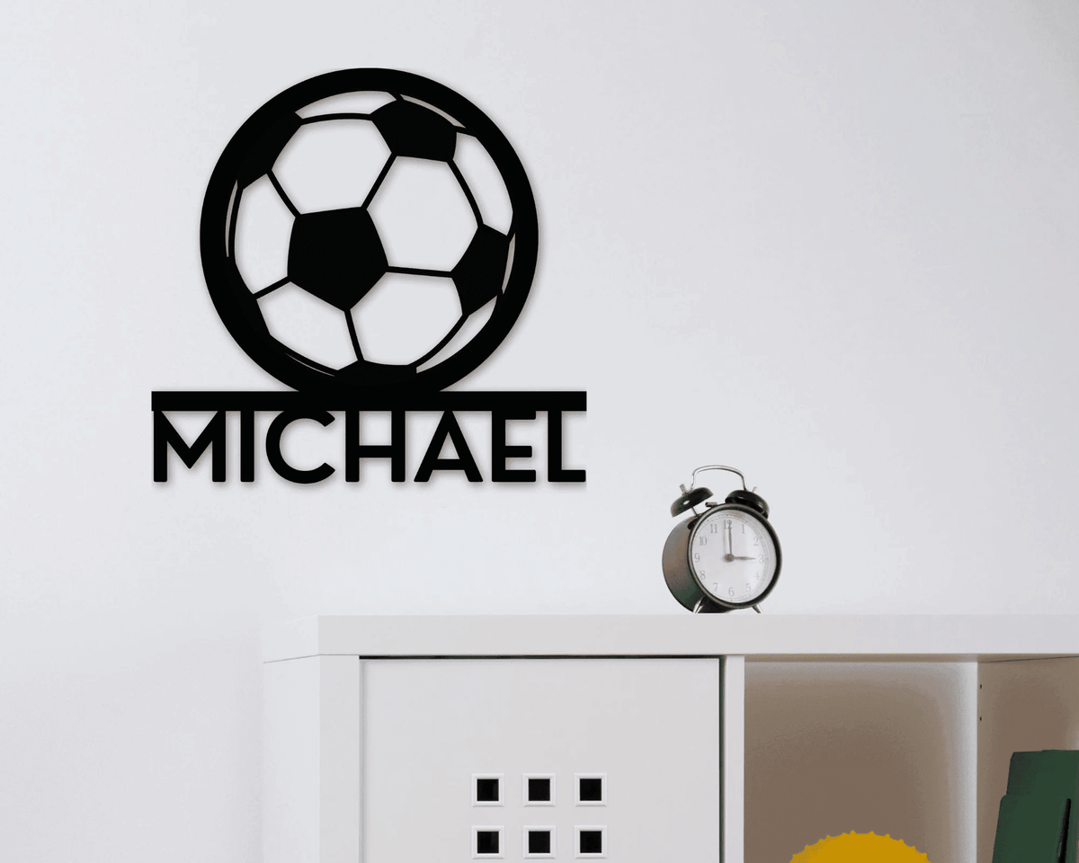 Personalized Sign Boys Decor Custom Sign Boys Bedroom Decor Gift For Him Name Sign Custom Metal Soccer Sign Boys Room
