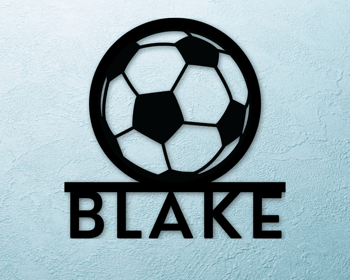 Personalized Sign Boys Decor Custom Sign Boys Bedroom Decor Gift For Him Name Sign Custom Metal Soccer Sign Boys Room