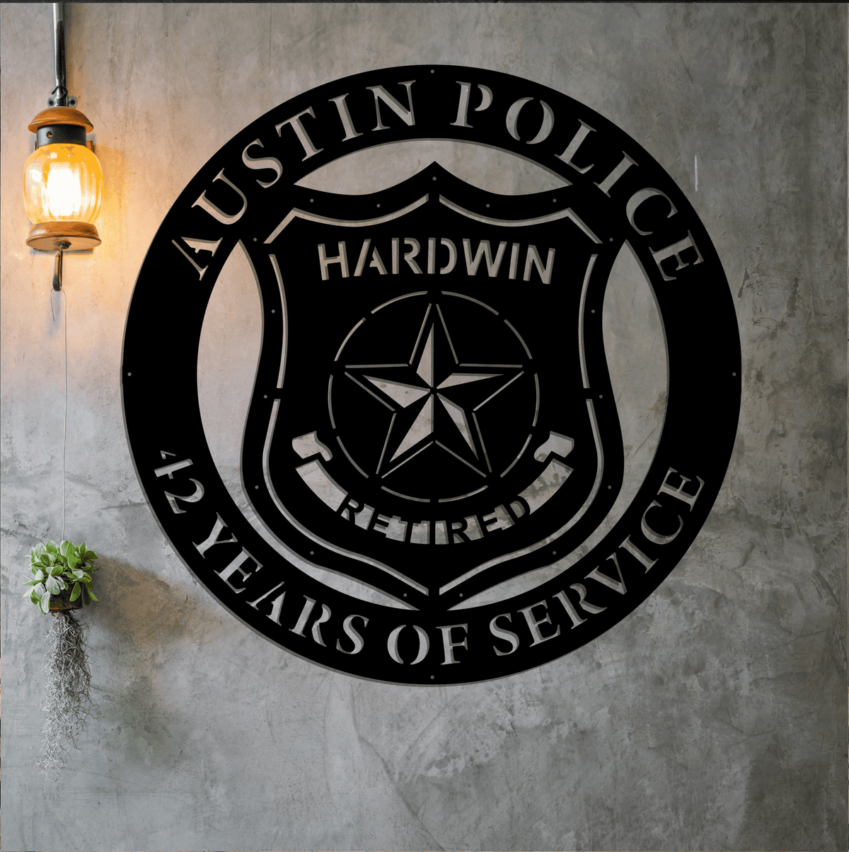 Police Badge Wall Police Retirement Sign Custom Plaque For Sheriff Police Officer Gift Anniversary Gift Retirement Metal