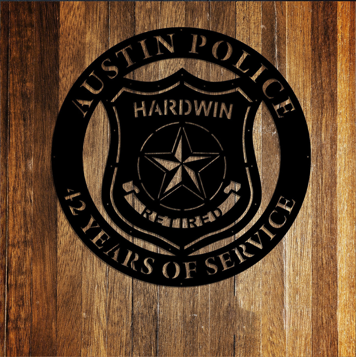 Police Badge Wall Police Retirement Sign Custom Plaque For Sheriff Police Officer Gift Anniversary Gift Retirement Metal