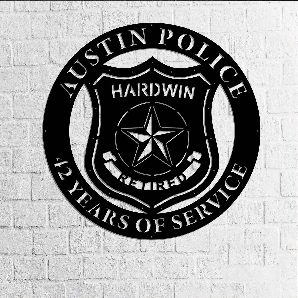 Police Badge Wall Police Retirement Sign Custom Plaque For Sheriff Police Officer Gift Anniversary Gift Retirement Metal