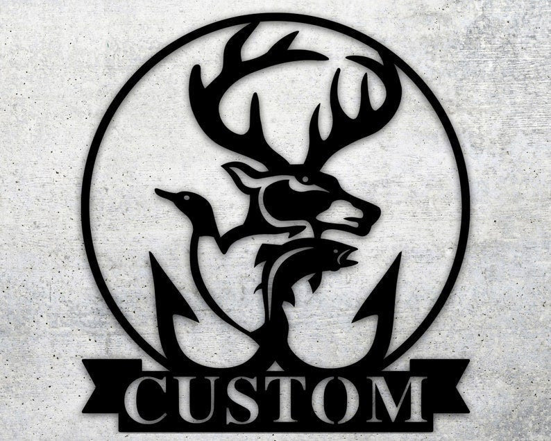 Personalized Wildlife Wall Sign Fishing Camp Hunting Camp Sign Fish Deer Wall Art Deer Bass Custom Sign Personalized