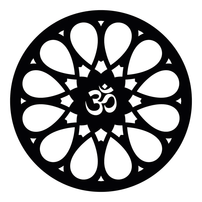 Round Namaste Lotus Mandala Metal Sign Mandala Metal Wall Art Yoga Studio Symbols Wall Art Meditation Room Decor Indoor