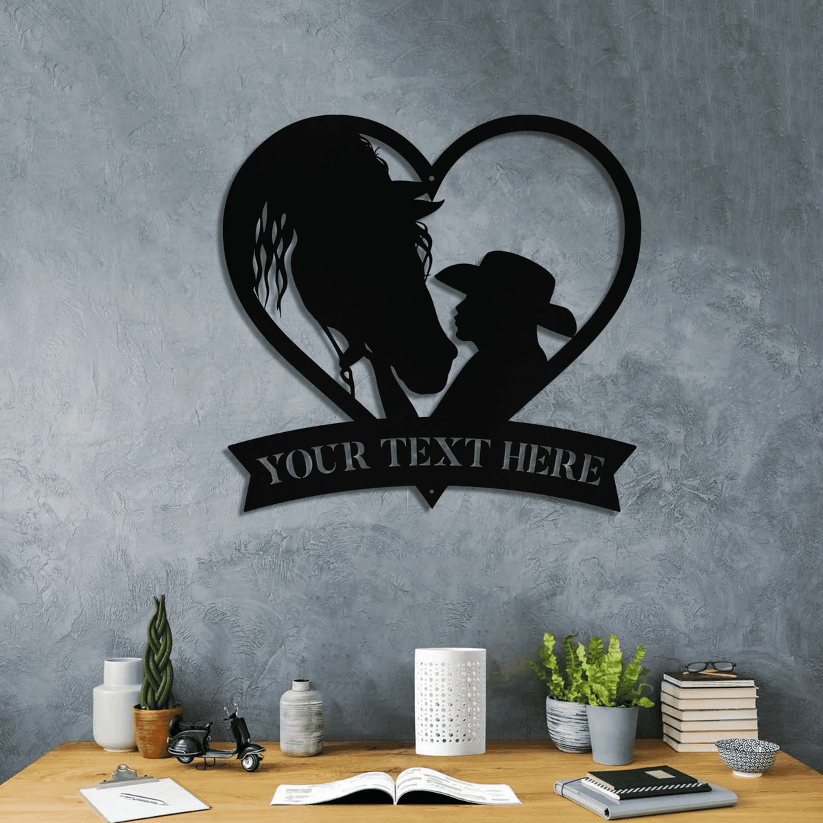 Personalized Metal Horse Girl Sign Monogram Custom Outdoor Farm Farmhouse Ranch Stable Acres Wall Decor Art Gift